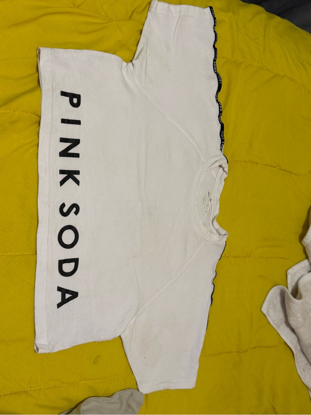 White Logo Crop Tee